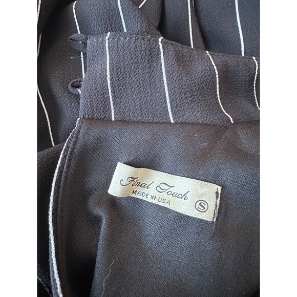 y2k Black White Striped Romper MADE IN USA Size Small - Picture 4 of 5